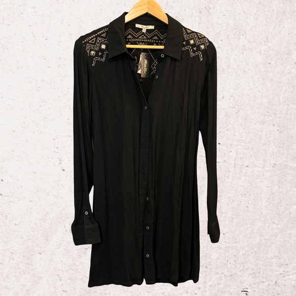 Miss Me Black Embellished Backless Dress - Picture 1 of 4